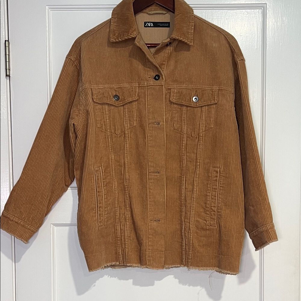 Zara Women's Brown Corduroy Utility Jacket